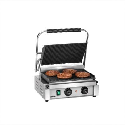 BARTSCHER CONTACT GRILL SINGLE, 230V/50-60HZ/2200W, RIBBED GRILL W360XD285MM, W410XD400XH200MM