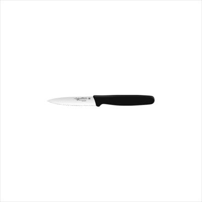 PARING KNIFE, SERRATED 3", 80MM, BLACK HANDLE