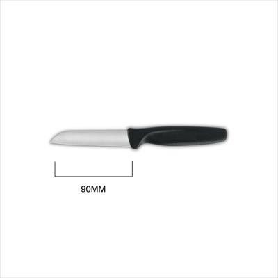 PARING KNIFE, SERRATED 3.5", 90MM, BLACK HANDLE
