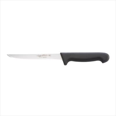 CUTLERY PRO BONING KNIFE STRAIGHT & EXTRA NARROW BLADE 8", 200MM, BLACK HANDLE