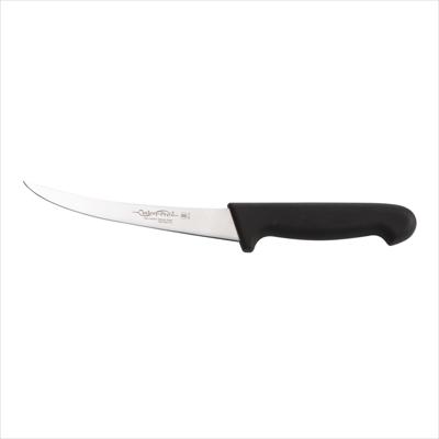 BONING KNIFE, NARROW CURVED BLADE, 6", 150MM, BLACK HANDLE