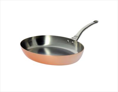 //DISCONTINUED// OVAL FISH FRYPAN, SS HDLE, L32CM, COPPER SS, L320XW230XH48MM, TH.2MM