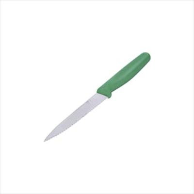 CUTLERY PRO UTILITY KNIFE SERRATED GREEN HANDLE, 100MM