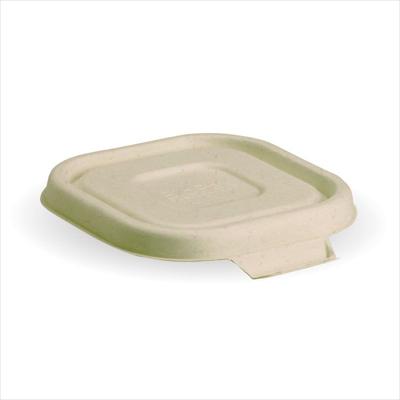 BIOCANE LID FOR 280-630ml SQUARE CONTAINER (NATURAL) , L130xW130xH65MM 50PCX12 (600PC)