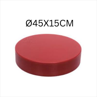 QUANTUM PRO ROUND PLASTIC CUTTING BOARD Ø45X15CM, RED