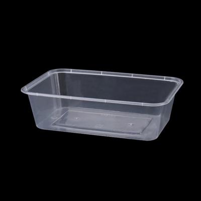 TAKEAWAY PLASTIC CONTAINER RECTANGULAR 750 ML WITH LID, 500 SETS