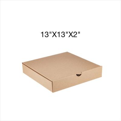 KRAFT PIZZA BOX 13"X13"X2", 50PCS/BAG