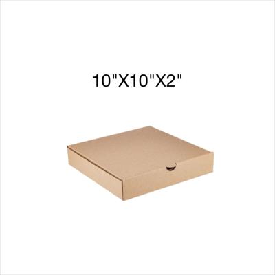 KRAFT PIZZA BOX 10"X10"X2", 50PCS/BAG