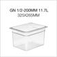 CAMBRO PC FOOD PAN GN 1/2-200MM 11.7L, 325X265MM, CLEAR