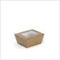 BIOPAK BIOBOARD KRAFT SMALL LUNCH BOX WITH WINDOW 110X90X64MM, 50PCX4 (200PCS /CTN)